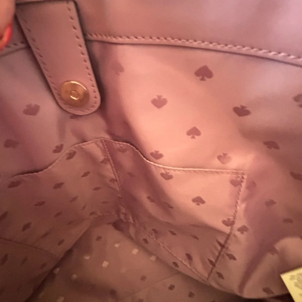 Kate Spade NWOT Mauve Leather Tote With Butterfly Leather Appliqués